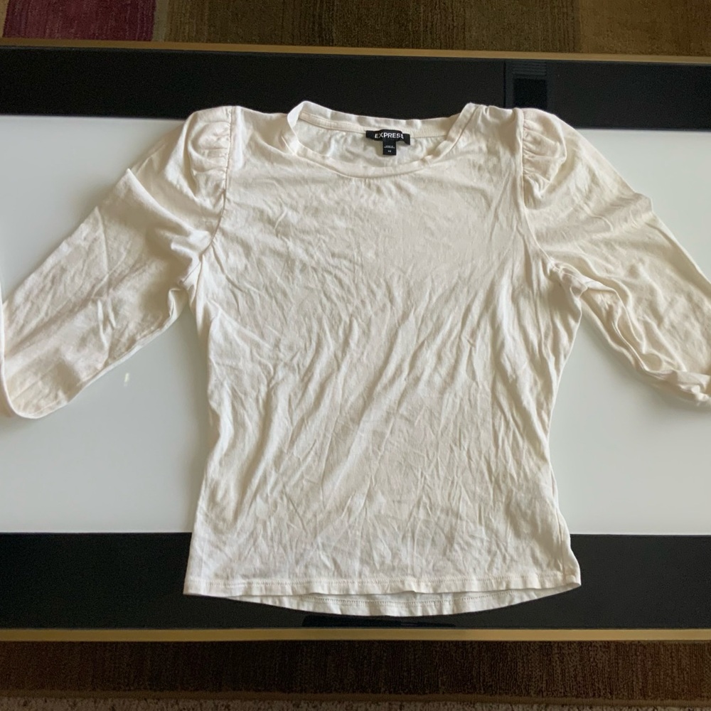 Express Cream Long Sleeve Women's Top
